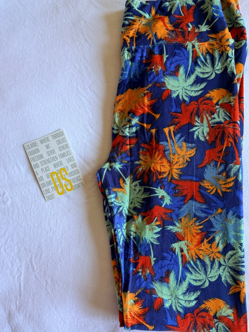 LuLaRoe Navy Tropical Palm Print Leggings